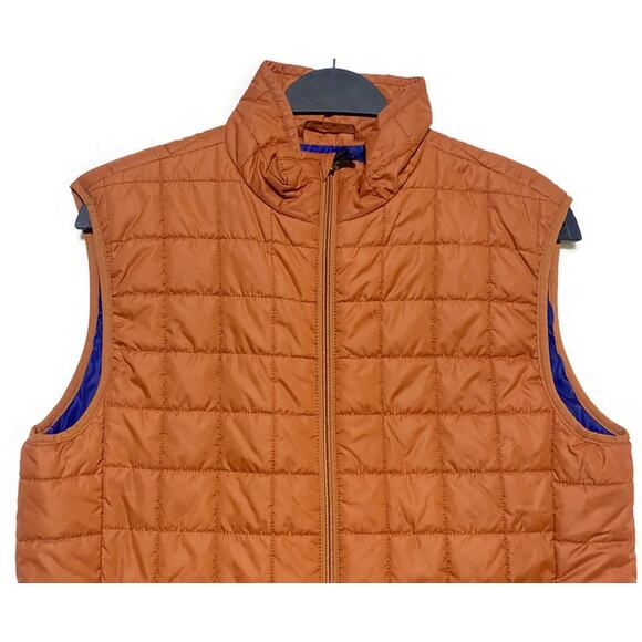 Old Navy Quilted Vest Orange Women's Medium Quilted Full Zip - Picture 5 of 8